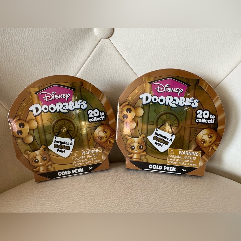 Disney Doorables Gold  Peek - Set of Two Unopened Sealed